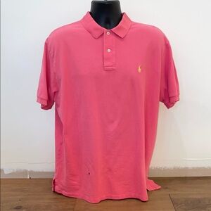 Vintage Polo by Ralph Lauren Men's Vibrant Pink Polo Shirt XL